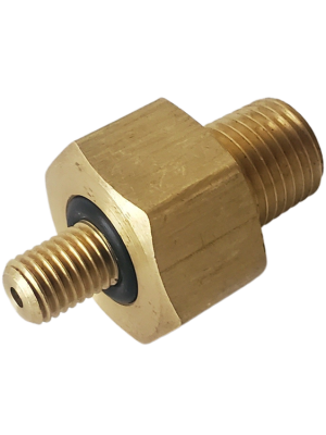 Brass nipple with O-ring for priming side of detergent pulse pump system