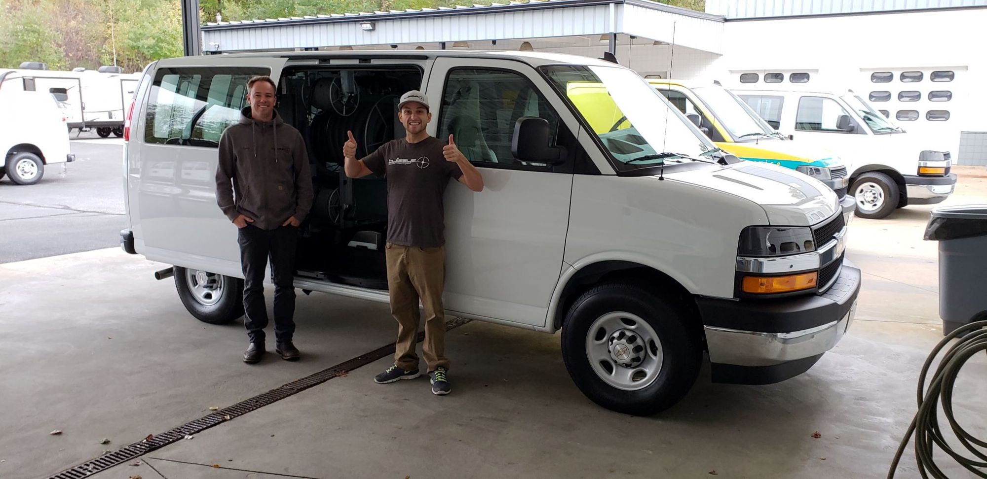 Mr. Travis Campbell and Todd Mason on the purchased a new Butler System Truckmount Machine