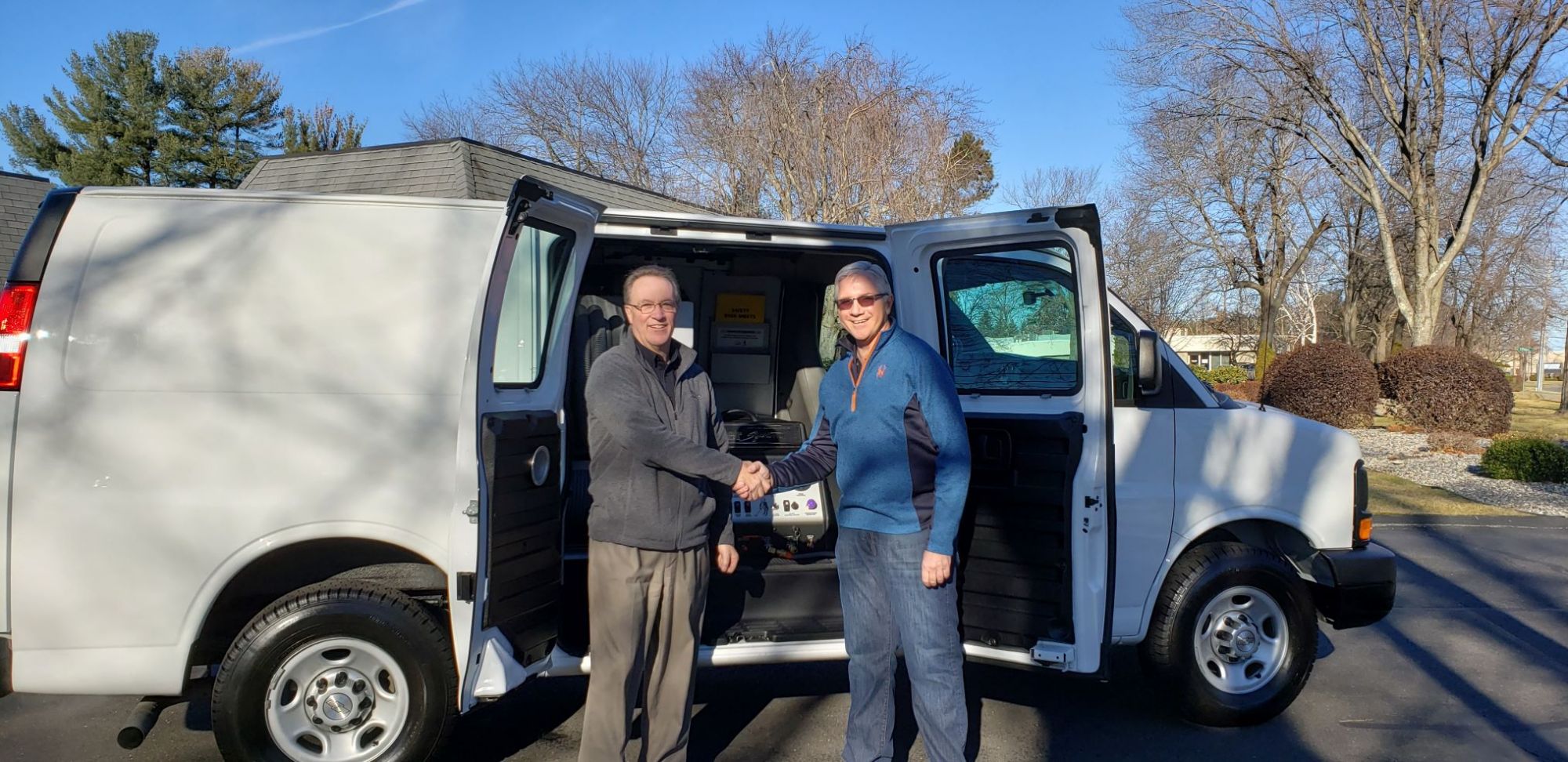 Kevin Kluth (owner) of Pinnacle Eco Clean, Inc, located in Rochester New York, takes delivery of Butler Truckmount