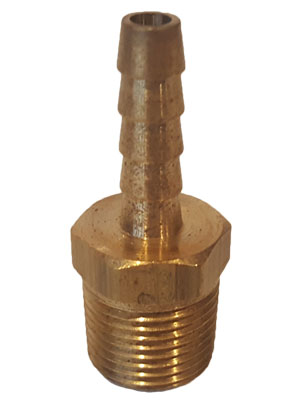 3/8" Brass Hose Barb MPT X 1/4" Hose Connector